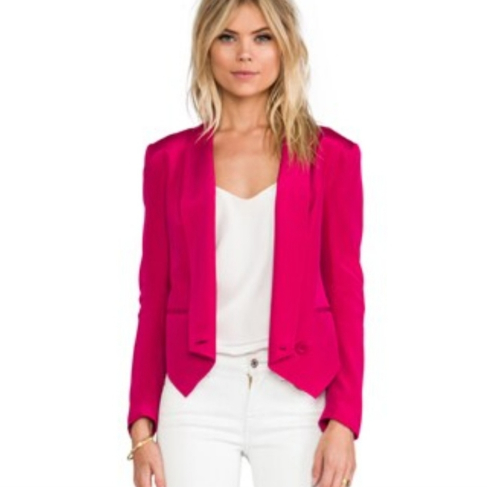 REBECCA MINKOFF HOT PINK MAGENTA BLAZER SZ 8 SOLD OUT ON REVOLVE $328